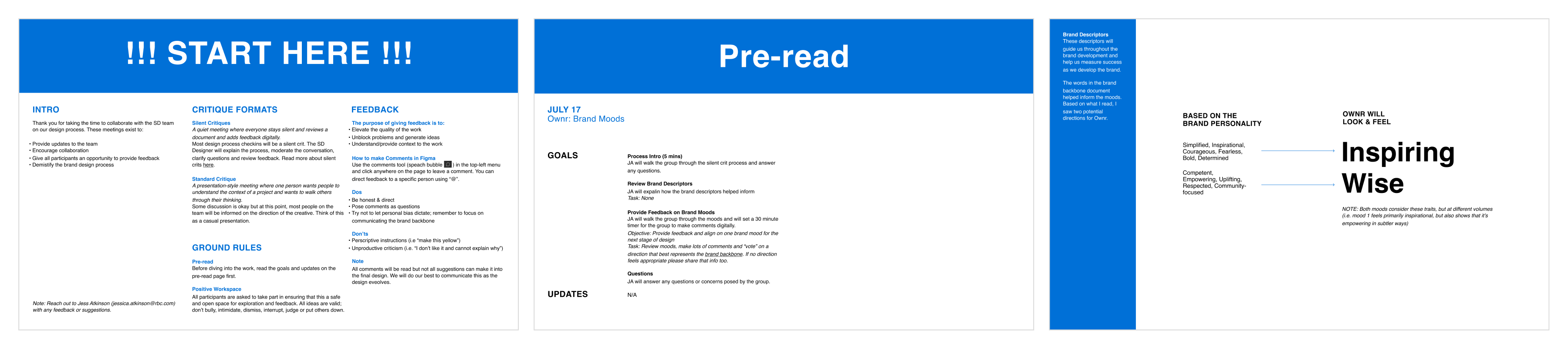 Ownr rebrand critique rules and pre-read documents