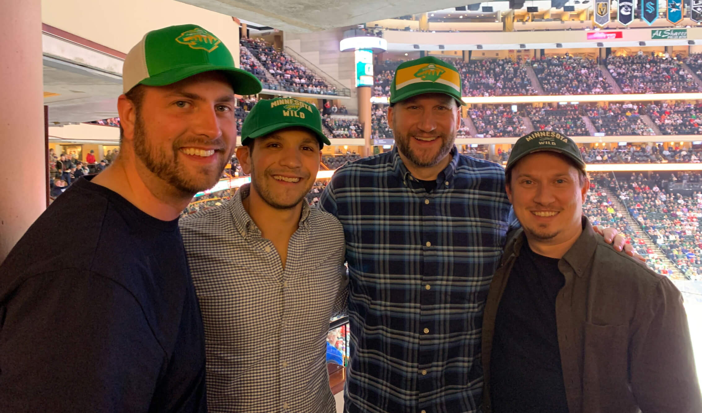 Members of the StellarAlgo team enjoying a NHL game